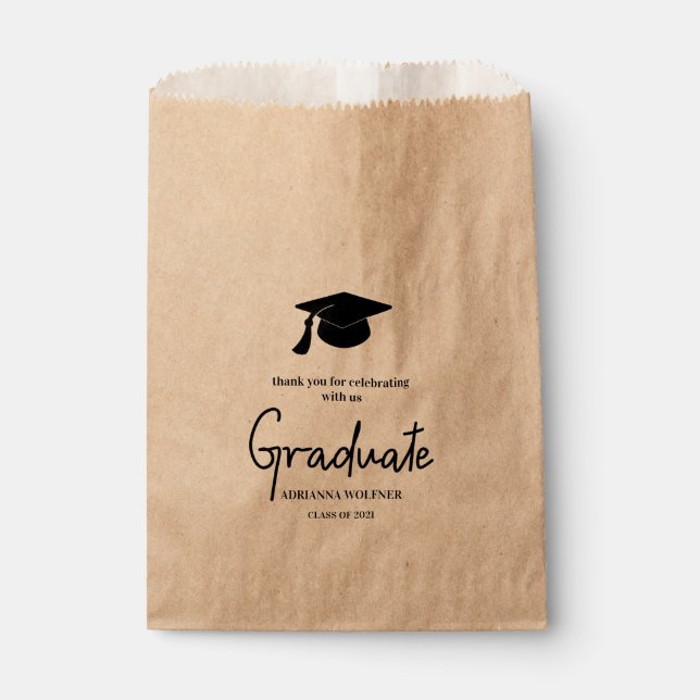 Graduate Typography Modern Favor Bag (Front)