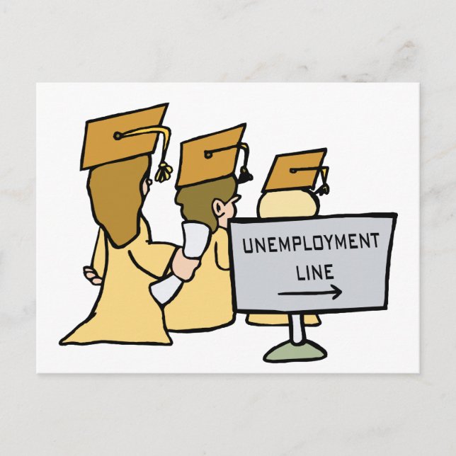 Graduate Unemployment Humor Announcement Postcard (Front)
