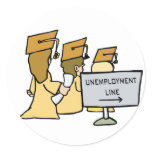 Graduate Unemployment Humor Classic Round Sticker