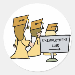 Graduate Unemployment Humor Classic Round Sticker