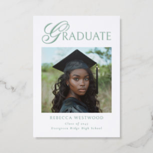Graduate Unique Typography Modern Graduation Letterpress Photo Cards