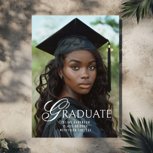 Graduate Unique Typography Photo Graduation Party Invitation