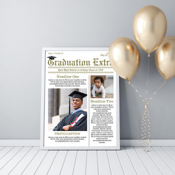 Graduate Welcome Signs Photo Collage Newspaper by Blue_Vine_Studio at Zazzle