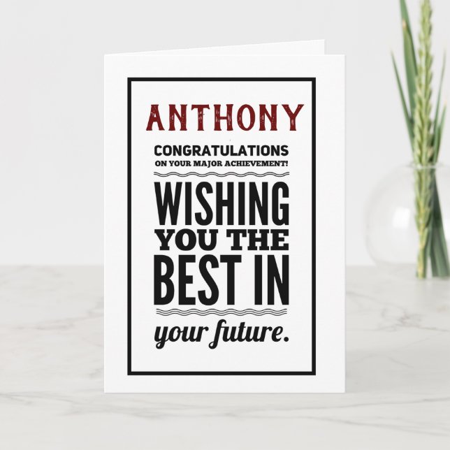 Graduate Wish Best Congratulations Card (Front)
