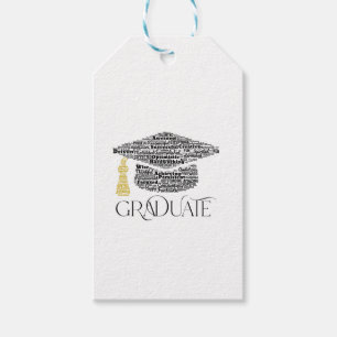 Graduate Words Graduation Cap Party Gift Tags