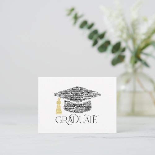 Graduate Words Graduation Cap Party Note Card