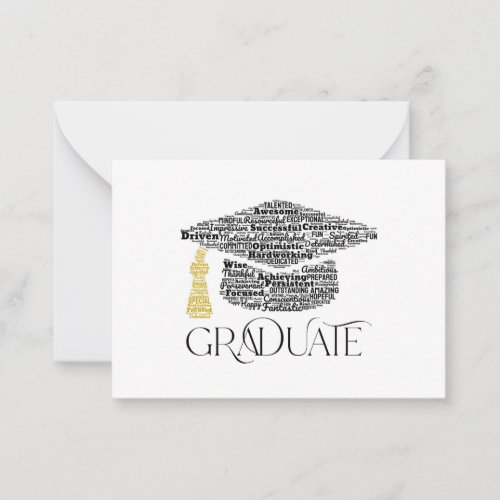 Graduate Words Graduation Cap Party Note Card