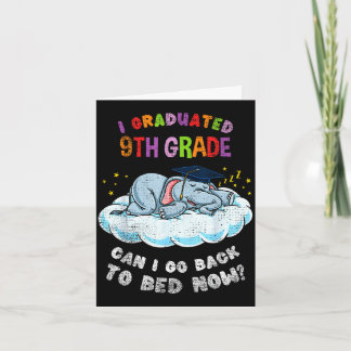 Graduated 9th grade elephant funny graduation card