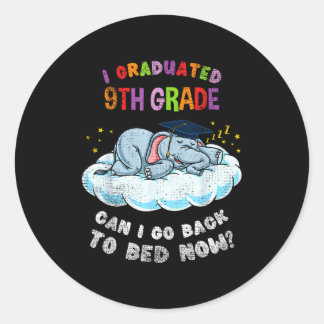 Graduated 9th grade elephant funny graduation classic round sticker