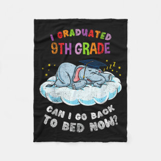 Graduated 9th grade elephant funny graduation fleece blanket
