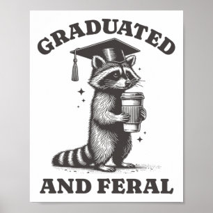 Graduated And Feral Raccoon Cl Of 2025 Vintage Rac Poster