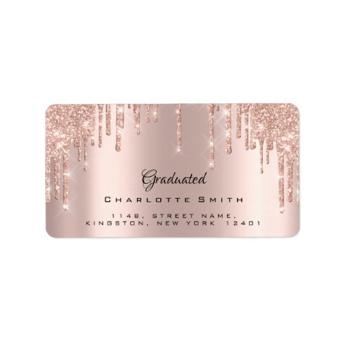 Graduated Bridal Rose Blush Sparkly Glitter RSVP Label