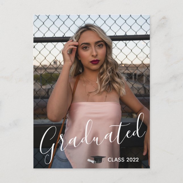 Graduated Class of 2022 Graduation Photo Card (Front)