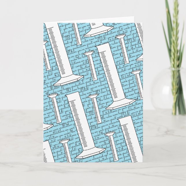 Graduated Cylinder Happy Graduation Blank Card (Front)