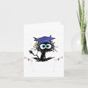 Graduated funny black cat graduation last day of card