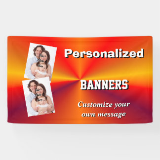 Graduated orange and red photo template banner