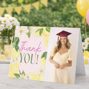 Graduated Party Lemon Graduation Summer Grad Letterpress Thank You Card