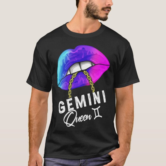 Graduated Purple Blue Gemini Queen May or June Wom T-Shirt (Front)