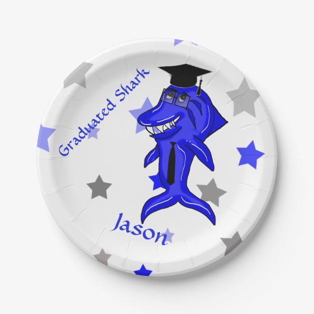 Graduated Shark Paper Plates (Front)