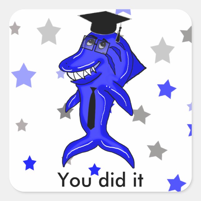 Graduated Shark Square Sticker (Front)