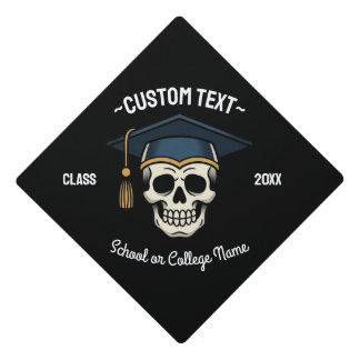 Graduated Skull Custom Name Year School Graduation Cap Topper
