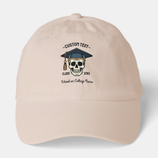 Graduated Skull Custom Name Year School Hat