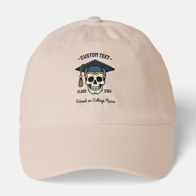 Graduated Skull Custom Name Year School Hat (Front)