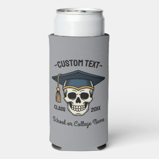 Graduated Skull Custom Name Year School Seltzer Can Cooler