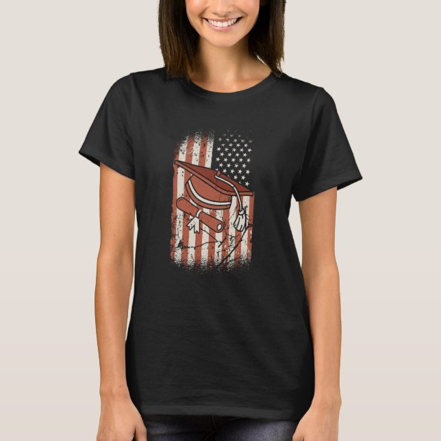Graduated us flag Graduate Graduation  2 T-Shirt (Front)