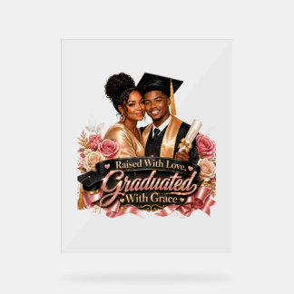 Graduated With Grace Son Acrylic Sign