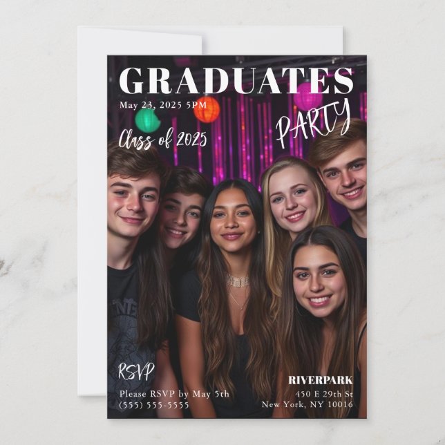 Graduates Magazine Cover  Invitation (Front)