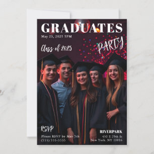 Graduates Magazine Cover  Invitation