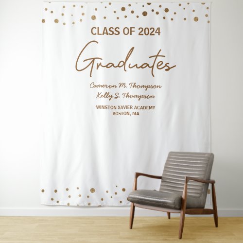 Graduates Names Gold Class of 2024 Custom Tapestry