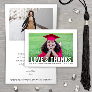 Graduate's New Address Graduation Love & Thanks Letterpress Thank You Card