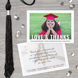 Graduate's New Address Graduation Love & Thanks Thank You Card