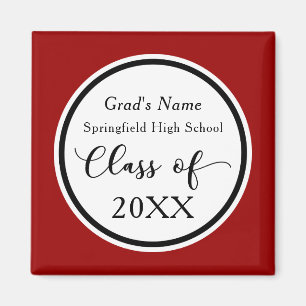 Graduate's Personalized School Colors Magnet