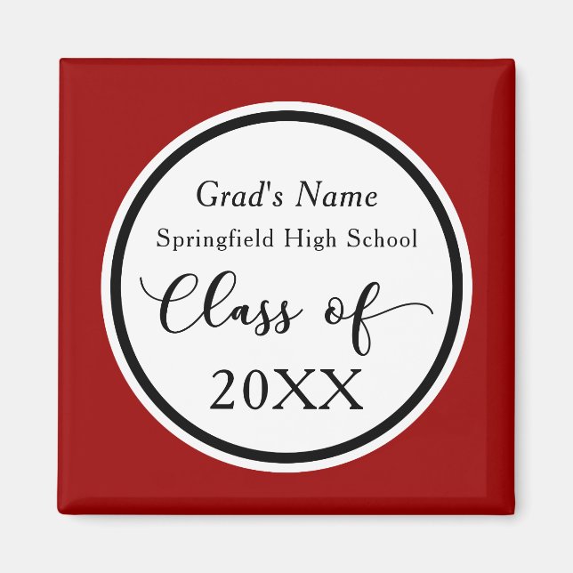 Graduate's Personalized School Colors Magnet (Front)