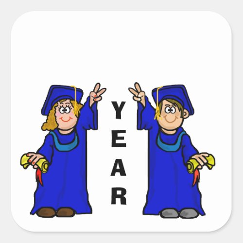 Graduates with V Sign Name Tags to Customize