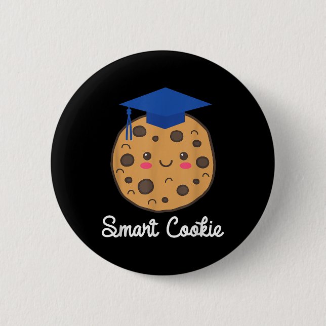 Graduating Cl Of 2025 Smart Cookie Graduation Grad Button (Front)