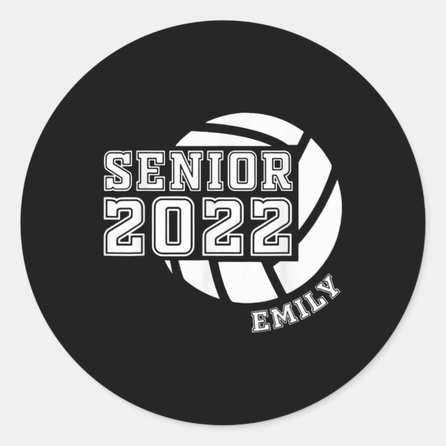 Graduating Class of  Senior Volleyball Team Player Classic Round Sticker (Front)
