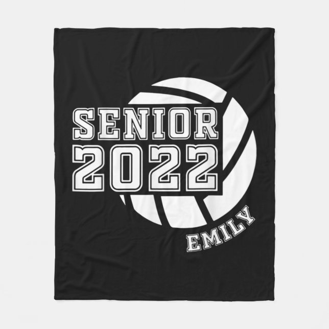 Graduating Class of  Senior Volleyball Team Player Fleece Blanket (Front)