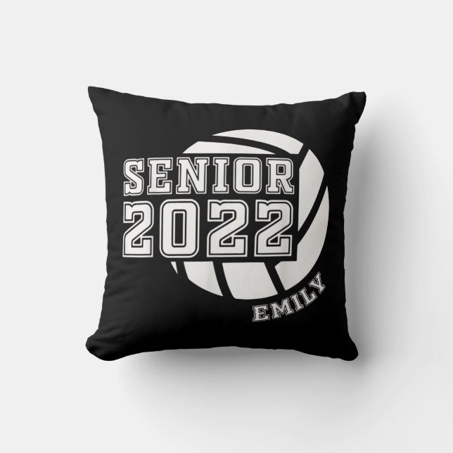 Graduating Class of  Senior Volleyball Team Player Throw Pillow (Front)