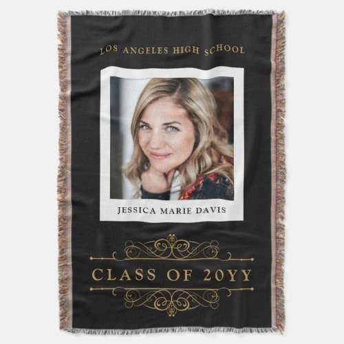 Graduating Class Year Graduate Photo Throw Blanket
