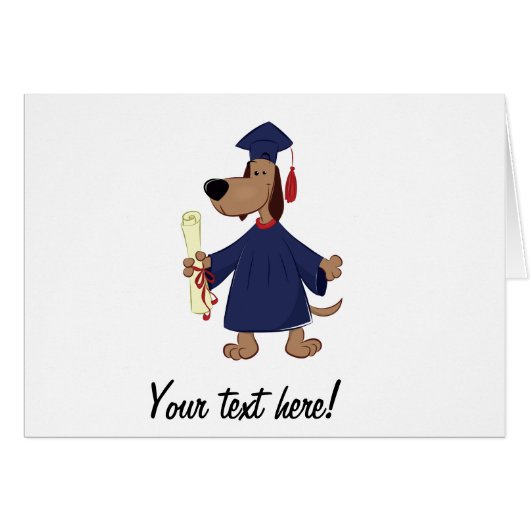 Graduating dog clipart cards (Front Horizontal)