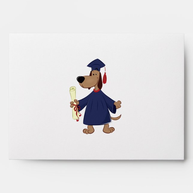 Graduating dog clipart envelope (Front)