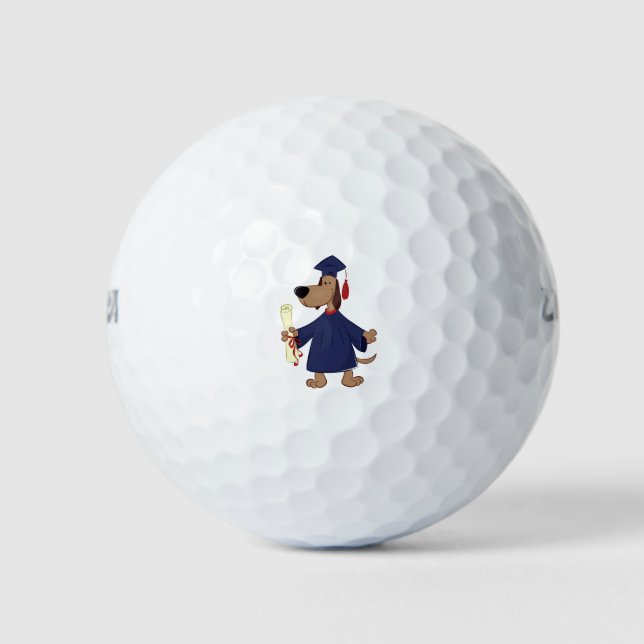 Graduating dog clipart golf balls (Front)