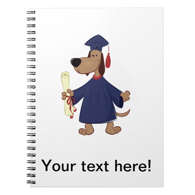 Graduating dog clipart notebook (Front)