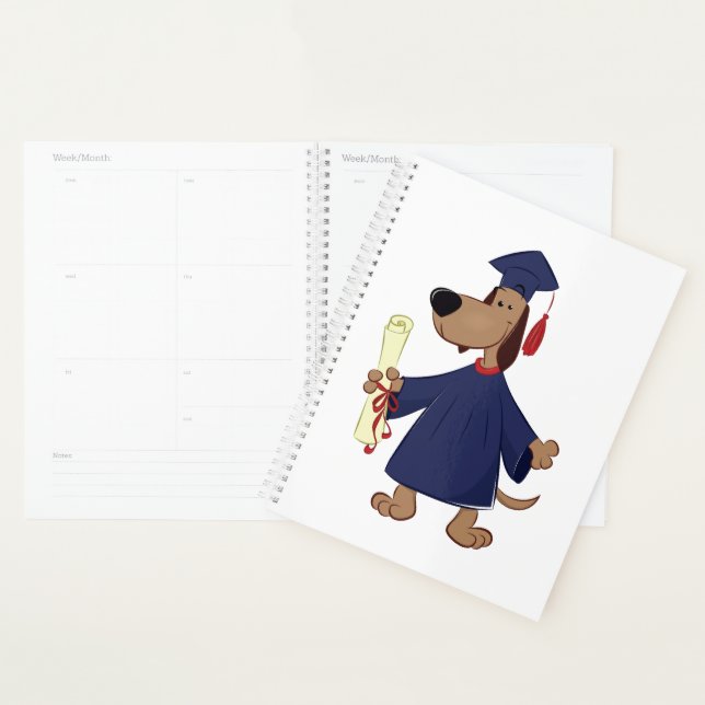Graduating dog clipart planner (Display)