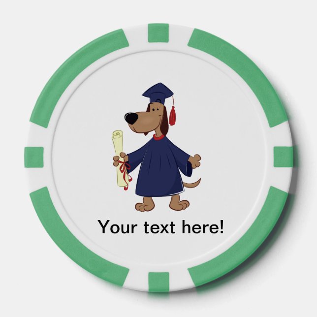 Graduating dog clipart poker chips (Front)