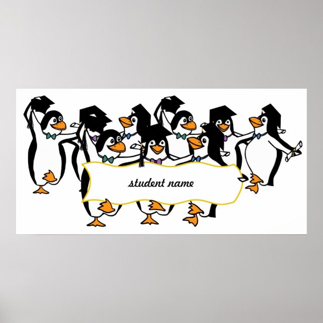 Graduating Penguins w/Banner Poster (Front)